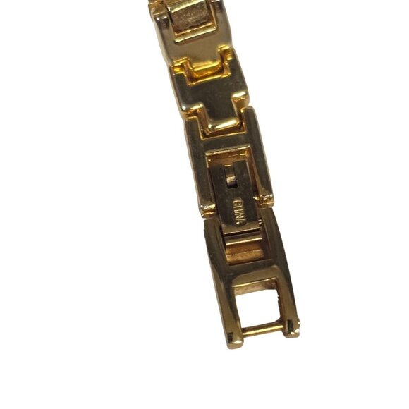 LA Express LAX1343 056-PC21 Gold Tone Watch Black Dial Japan MVT New Battery - Picture 11 of 12